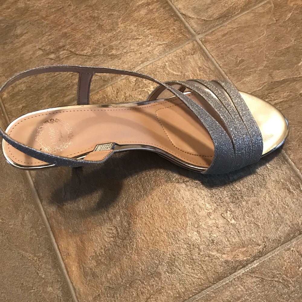 Silver prom shoes